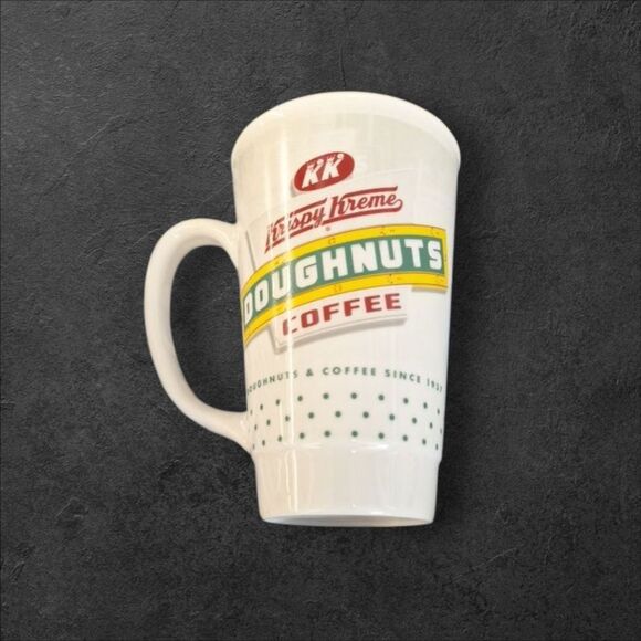 Krispy Kreme Tall Coffee Mug holds 18 Oz Heavy Duty Porcelain Ceramic - Picture 1 of 15